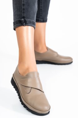 PANTOFI TAUPE PIELE NATURALA APCK700