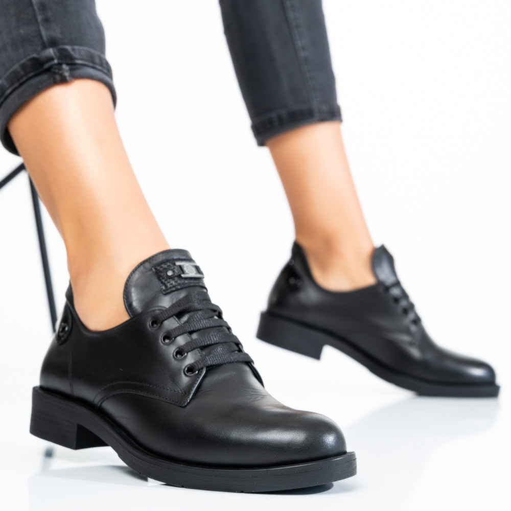 PANTOFI NEGRI PIELE NATURALA APCK0217