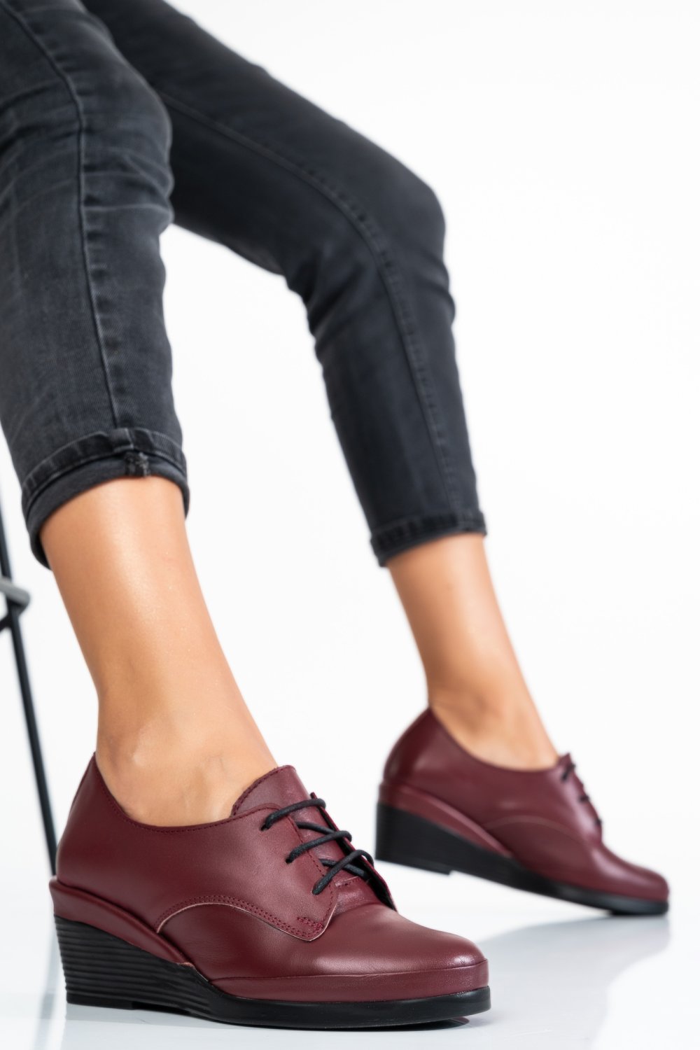 PANTOFI BORDO PIELE NATURALA APCK630