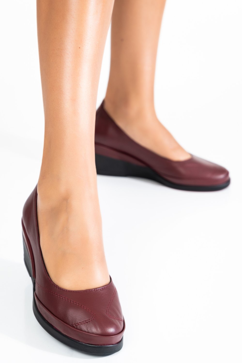 PANTOFI BORDO PIELE NATURALA APCK610