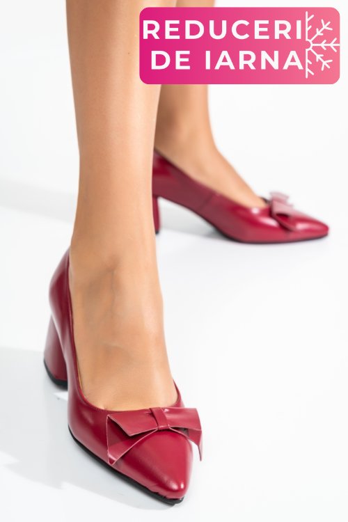 Pantofi visinii piele naturala 1pc455