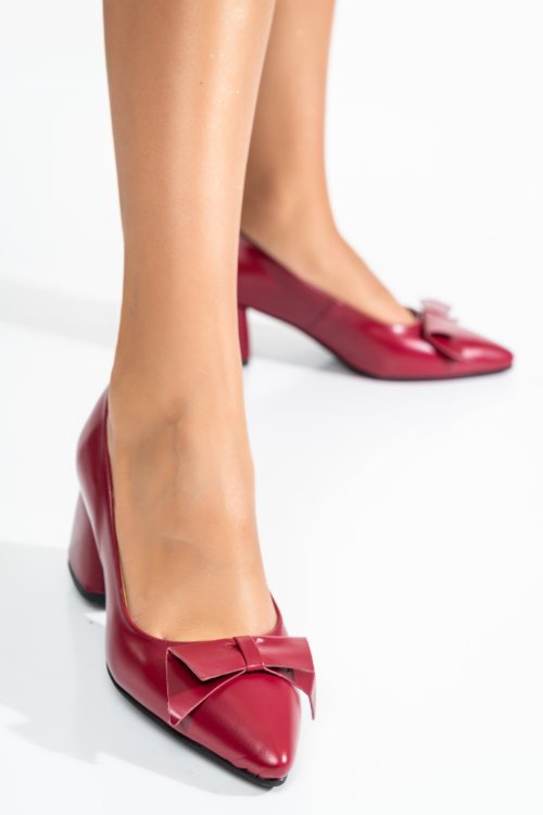 Pantofi visinii piele naturala 1pc455