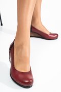 PANTOFI BORDO NEGRU PIELE NATURALA 1PC090