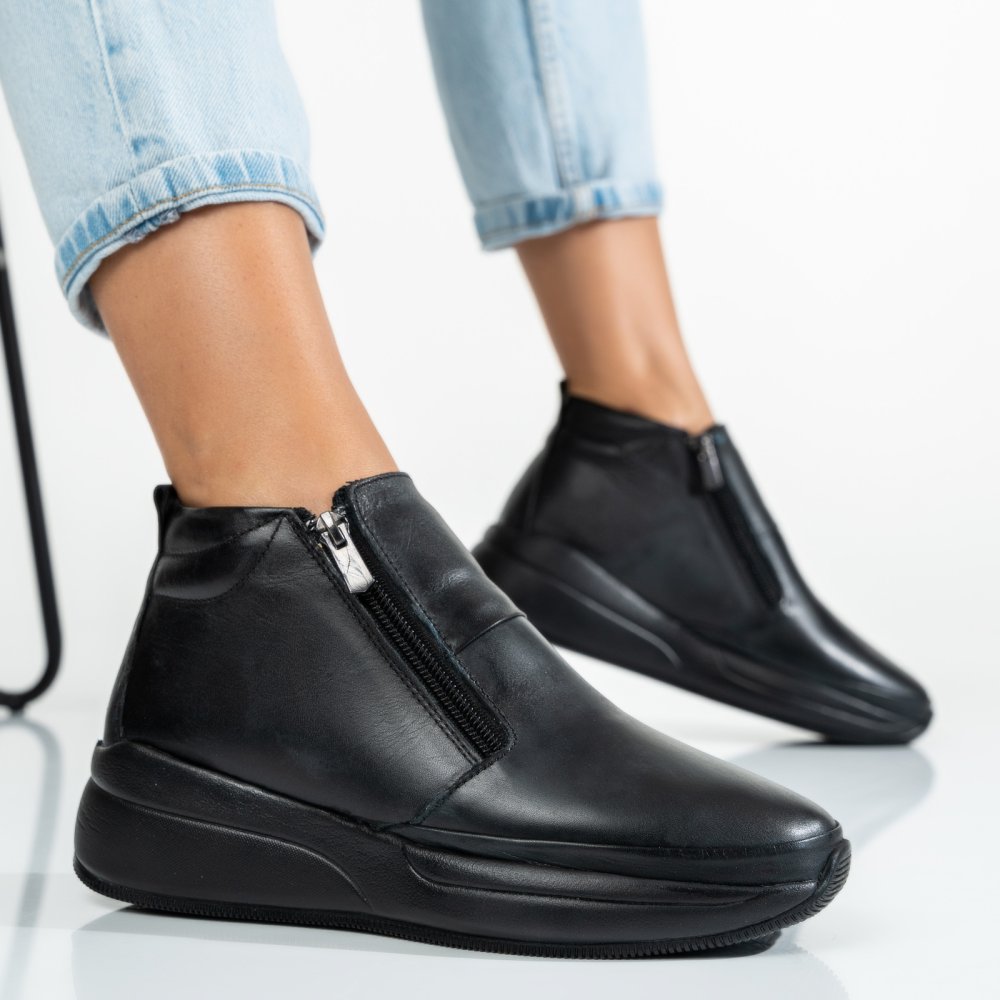 GHETE NEGRE PIELE NATURALA 1001