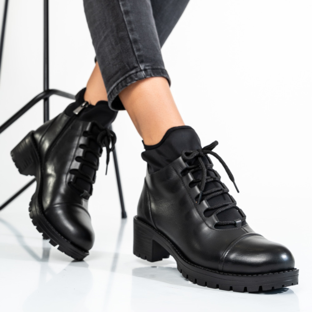 GHETE NEGRE PIELE NATURALA 0PC25