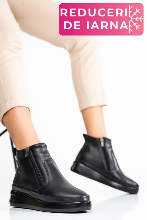 Ghete negre piele naturala 1pc430