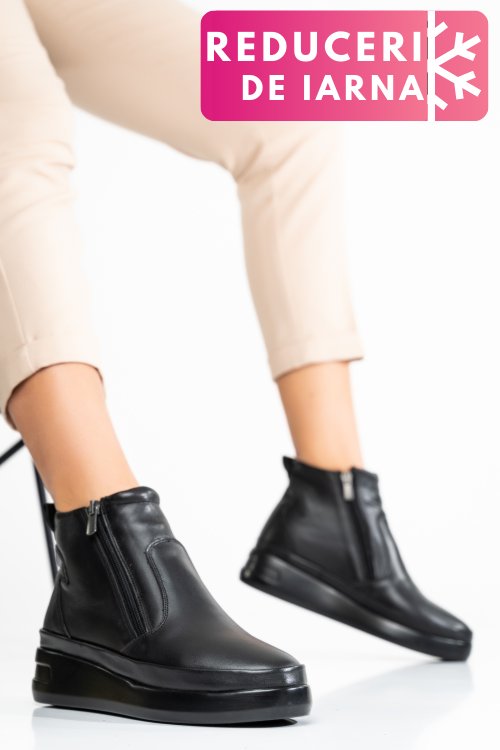 Ghete negre piele naturala 1pc430