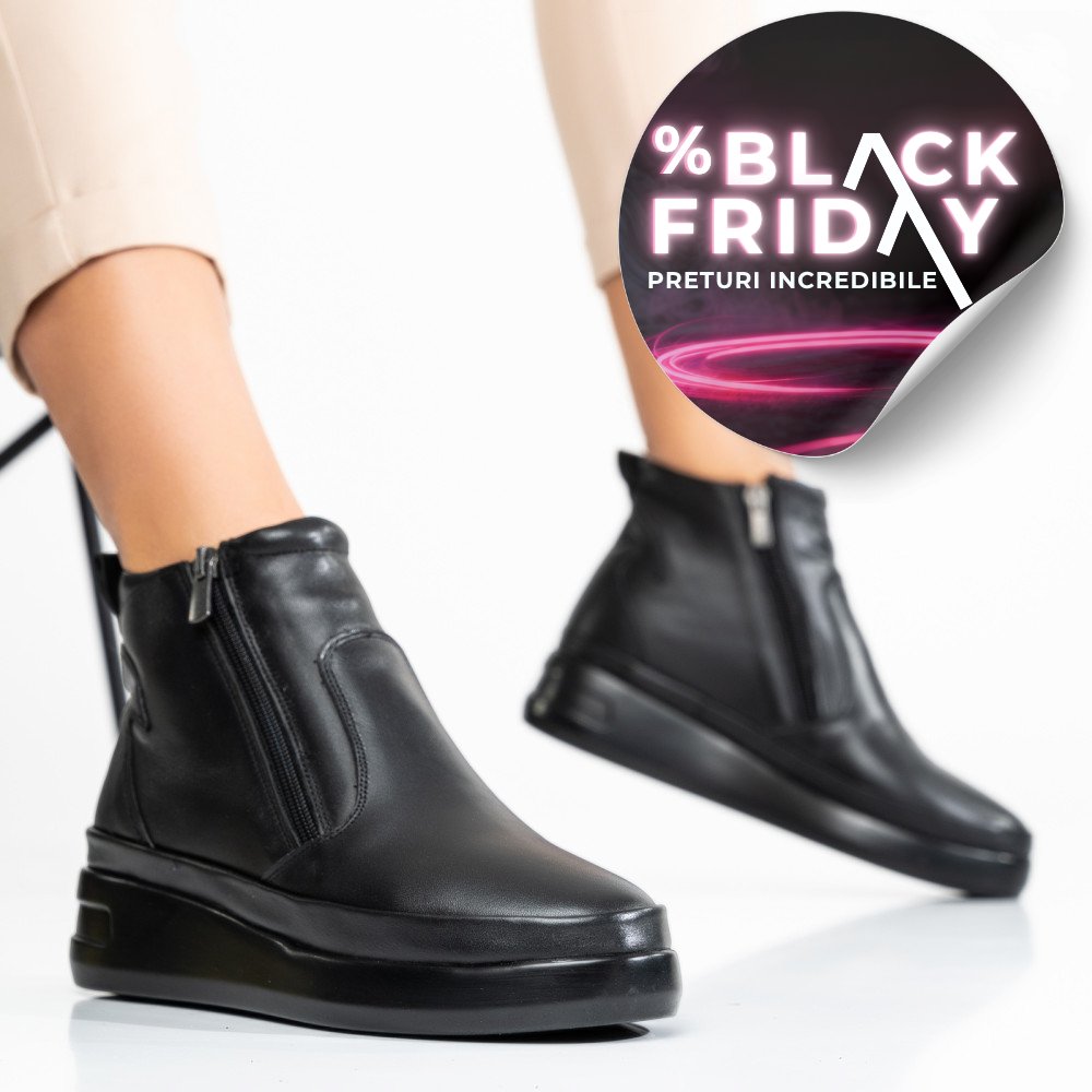 GHETE NEGRE PIELE NATURALA 1PC430