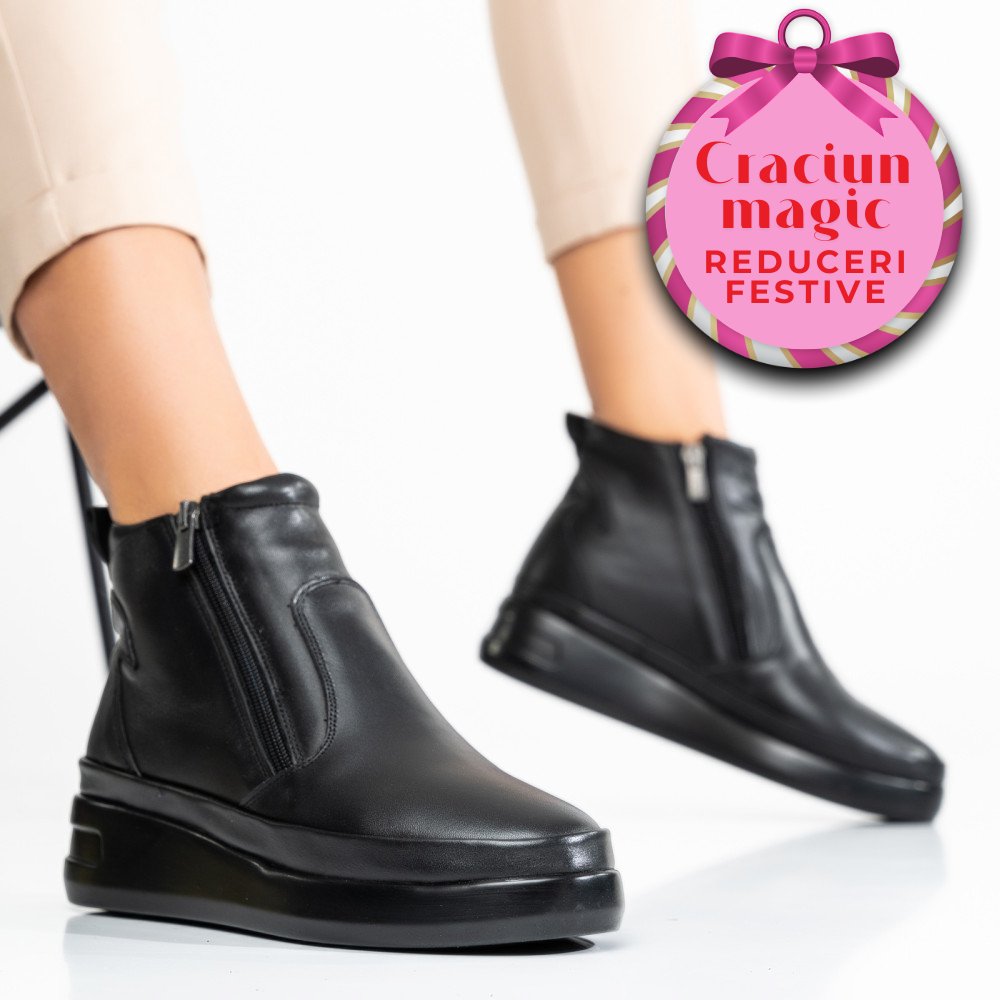 GHETE NEGRE PIELE NATURALA 1PC430