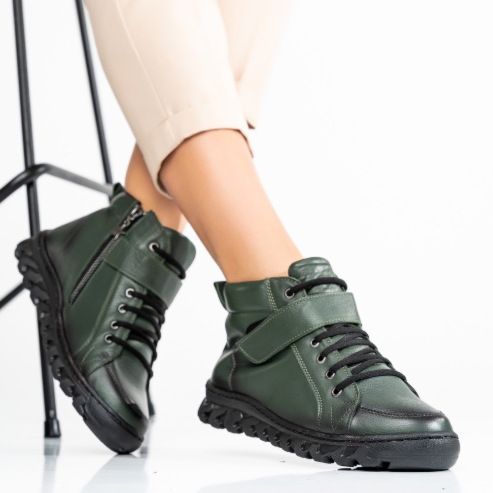 GHETE VERZI PIELE NATURALA 3PC562