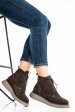 Ghete maro inchis piele naturala intoarsa 2pc22832sp