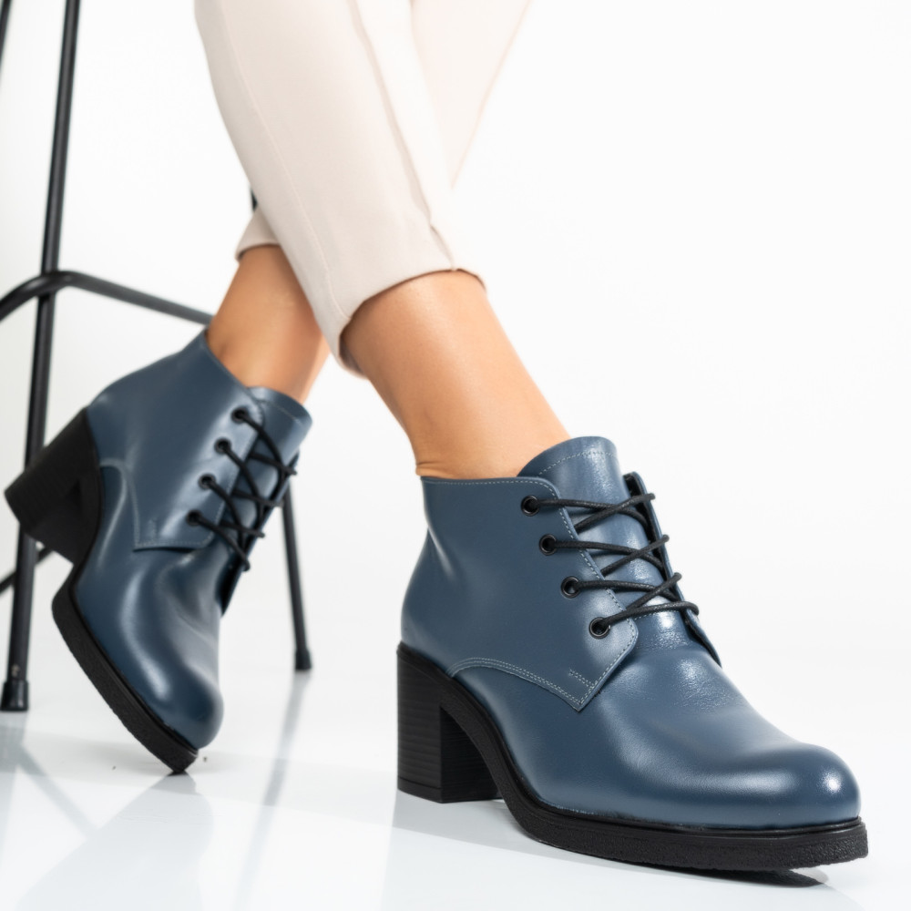 BOTINE ALBASTRE PIELE NATURALA 0PC6