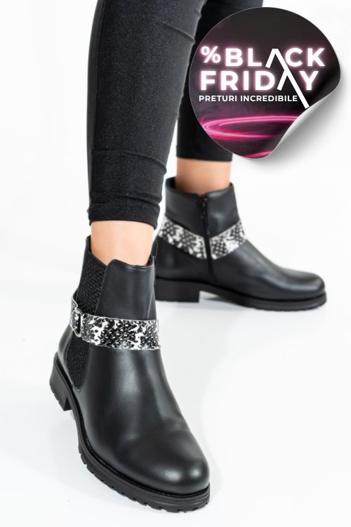 Ghete negru alb snk piele naturala 0pc7