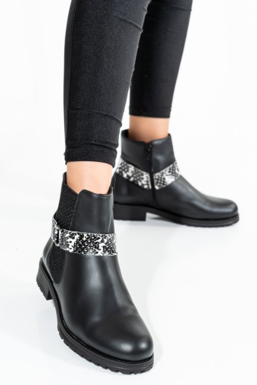 Ghete negru alb snk piele naturala 0pc7