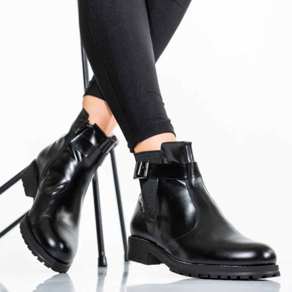 GHETE NEGRE PIELE NATURALA 0PC82