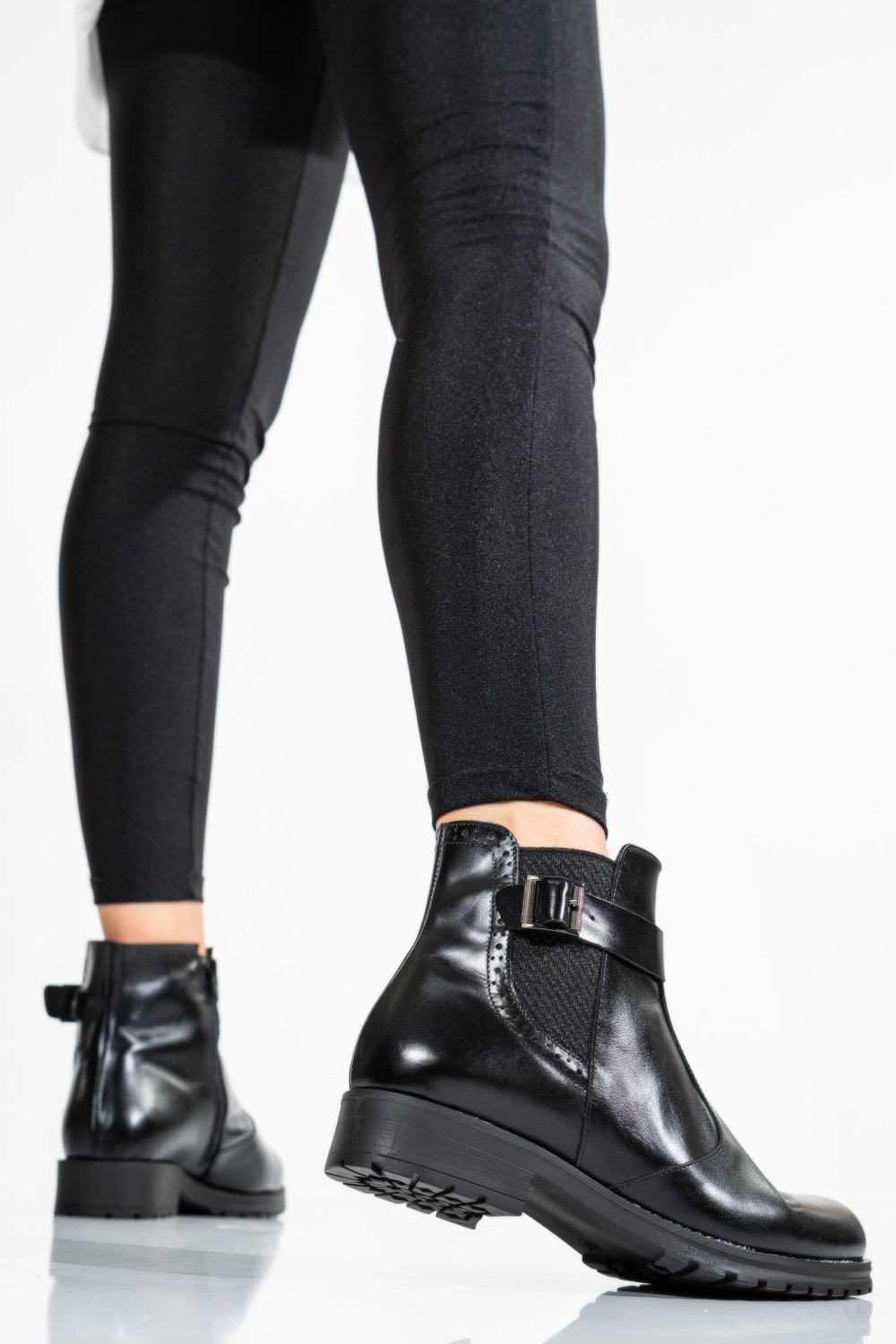 GHETE NEGRE PIELE NATURALA 0PC82