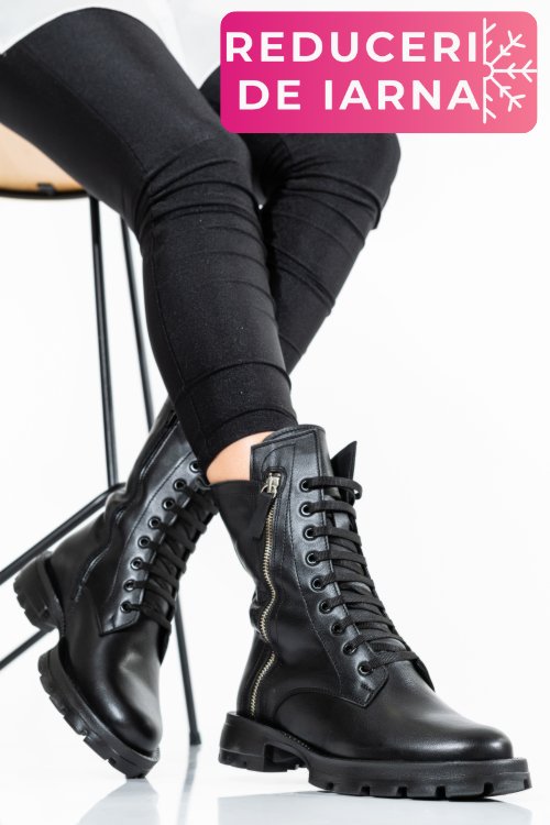 Ghete negre piele naturala 9pc68