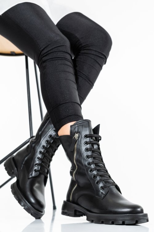 Ghete negre piele naturala 9pc68