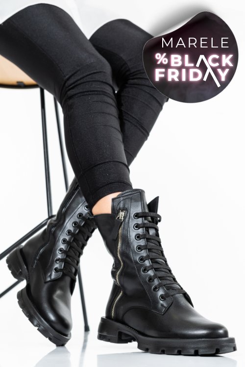 Ghete negre piele naturala 9pc68