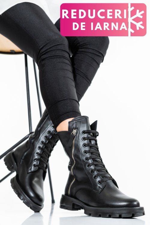 Ghete negre piele naturala 9pc68