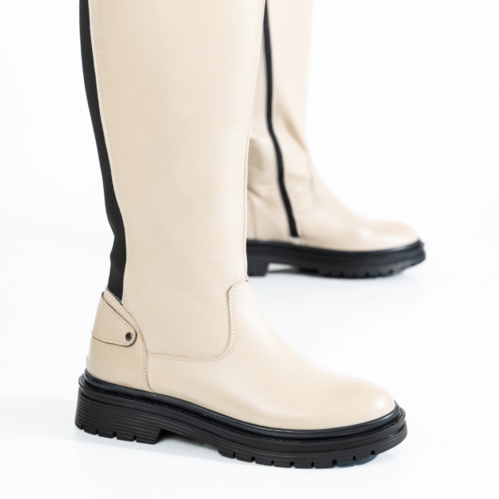 CIZME DAMA PIELE NATURALA  CREM 8566