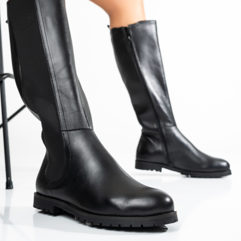 CIZME FEMEI PIELE NATURALA NEGRE 8S77636