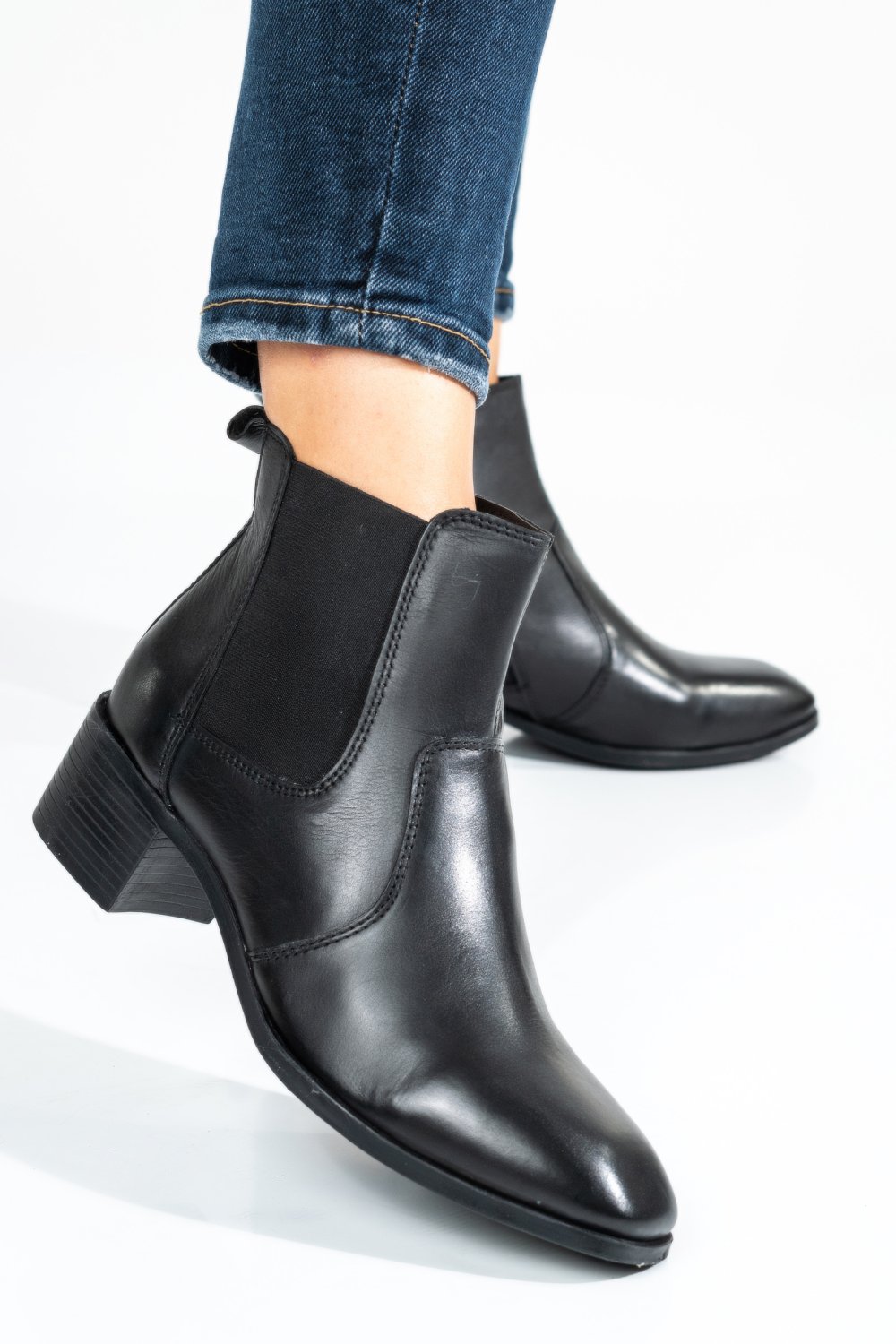 BOTINE NEGRE PIELE NATURALA 8S77074 - A