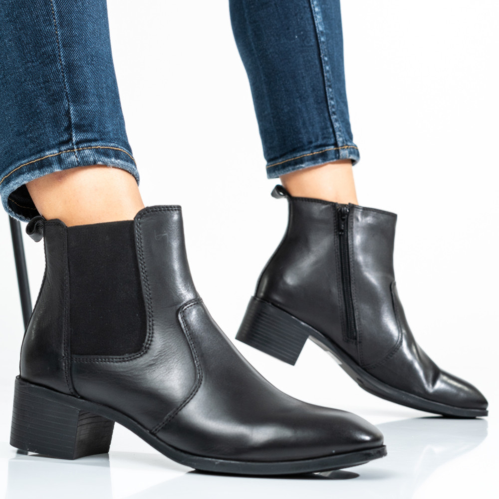 BOTINE NEGRE PIELE NATURALA 8S77074 - A