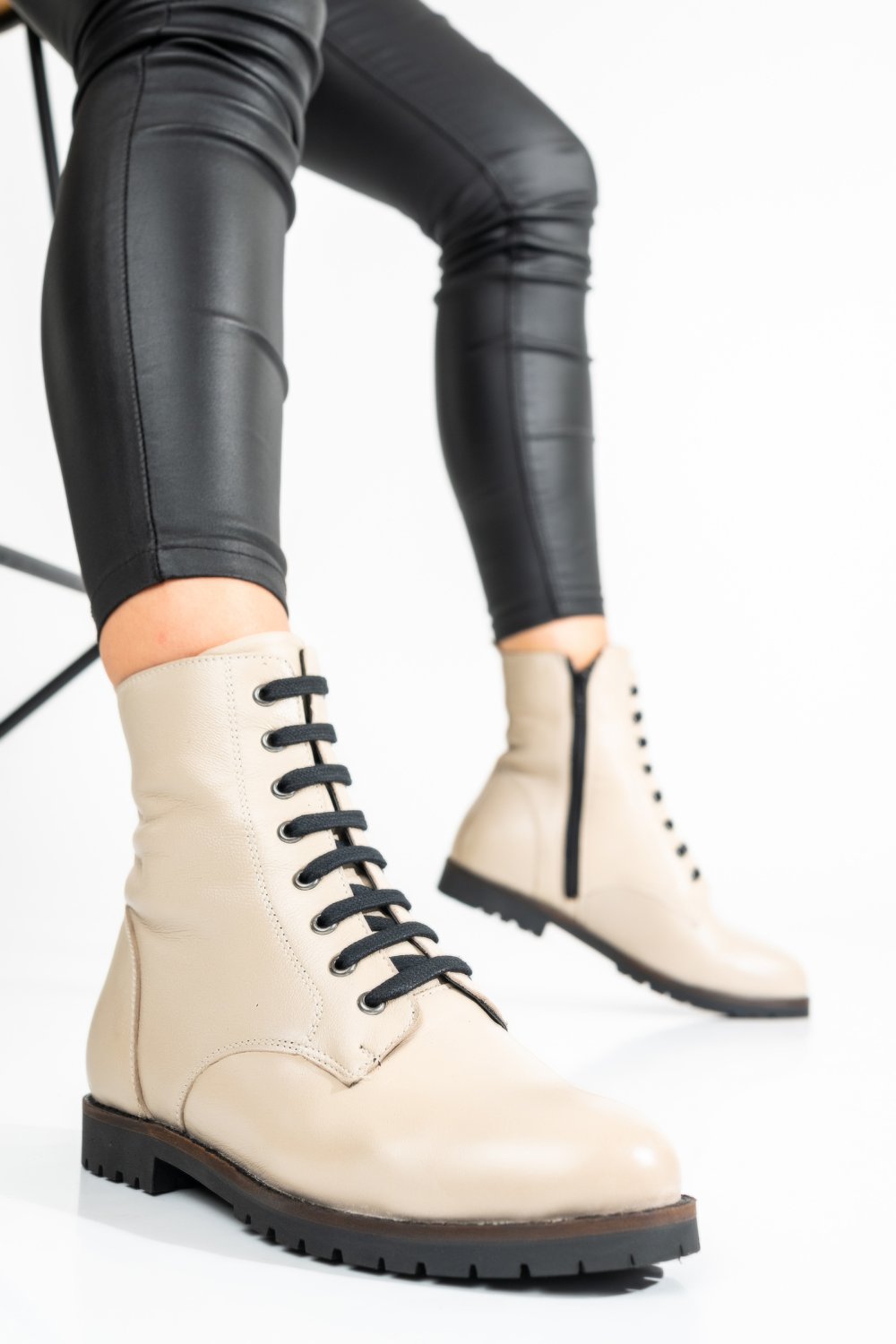 GHETE BEJ PIELE NATURALA 8S77522