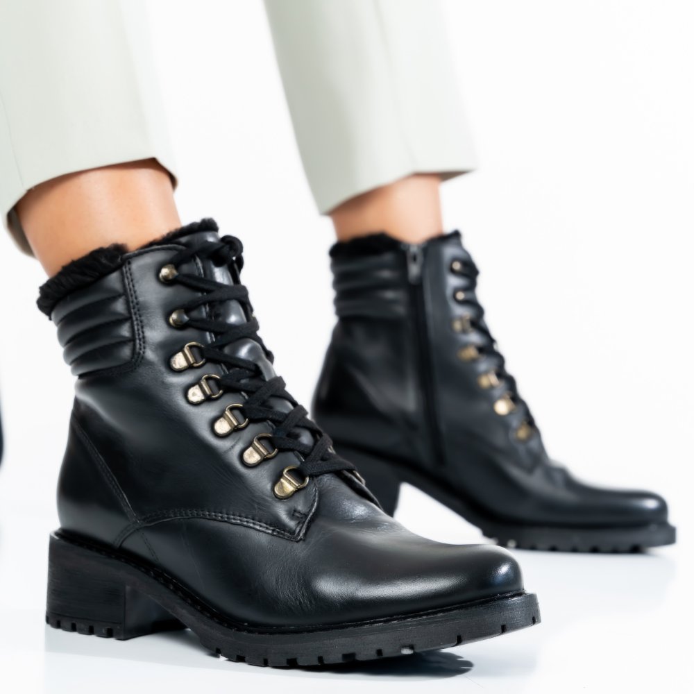 GHETE NEGRE PIELE NATURALA WH288H20