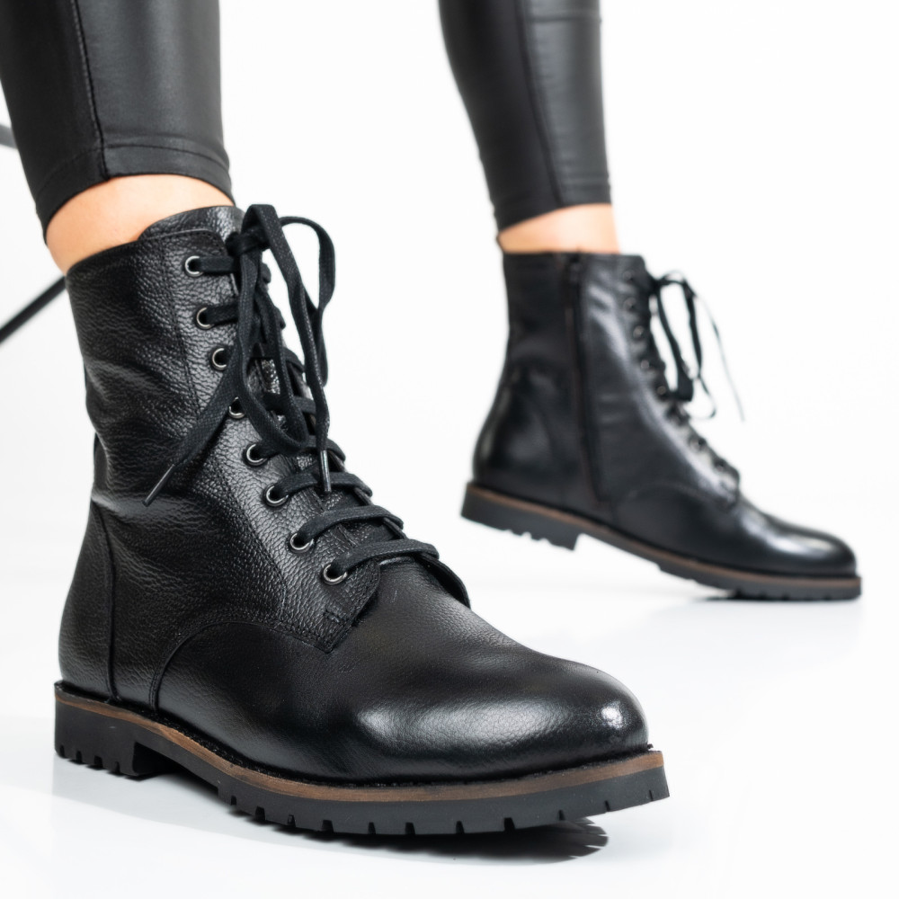 GHETE NEGRE PIELE NATURALA 8S77522