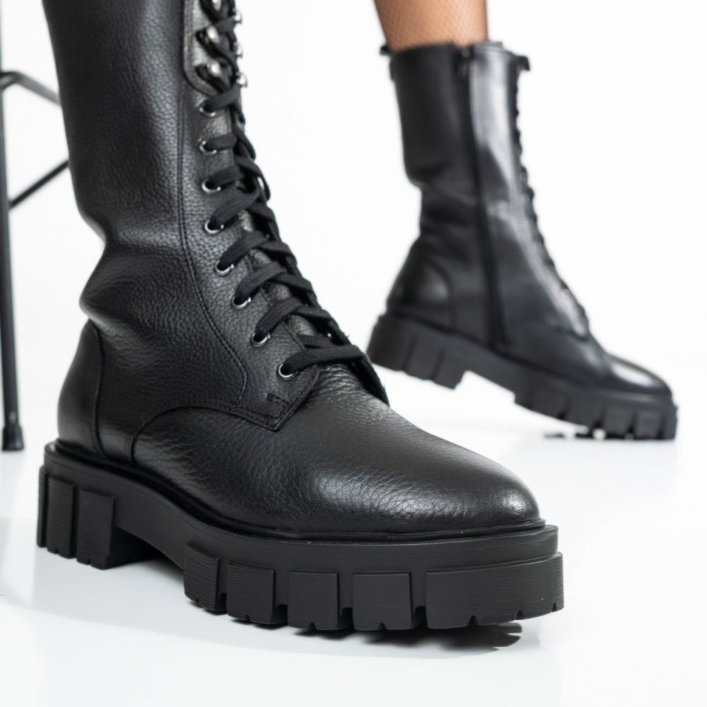 GHETE DAMA DE IARNA PIELE NATURALA NEGRE  8S77628