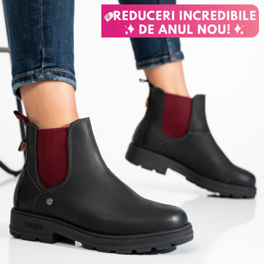 WRANGLER, GHETE BLACK RED PIELE NATURALA WS77L02580A