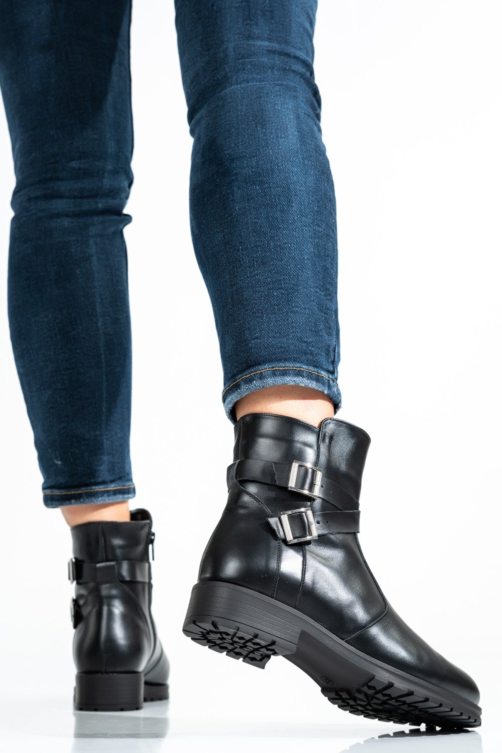 GHETE NEGRU PIELE NATURALA 0S7780