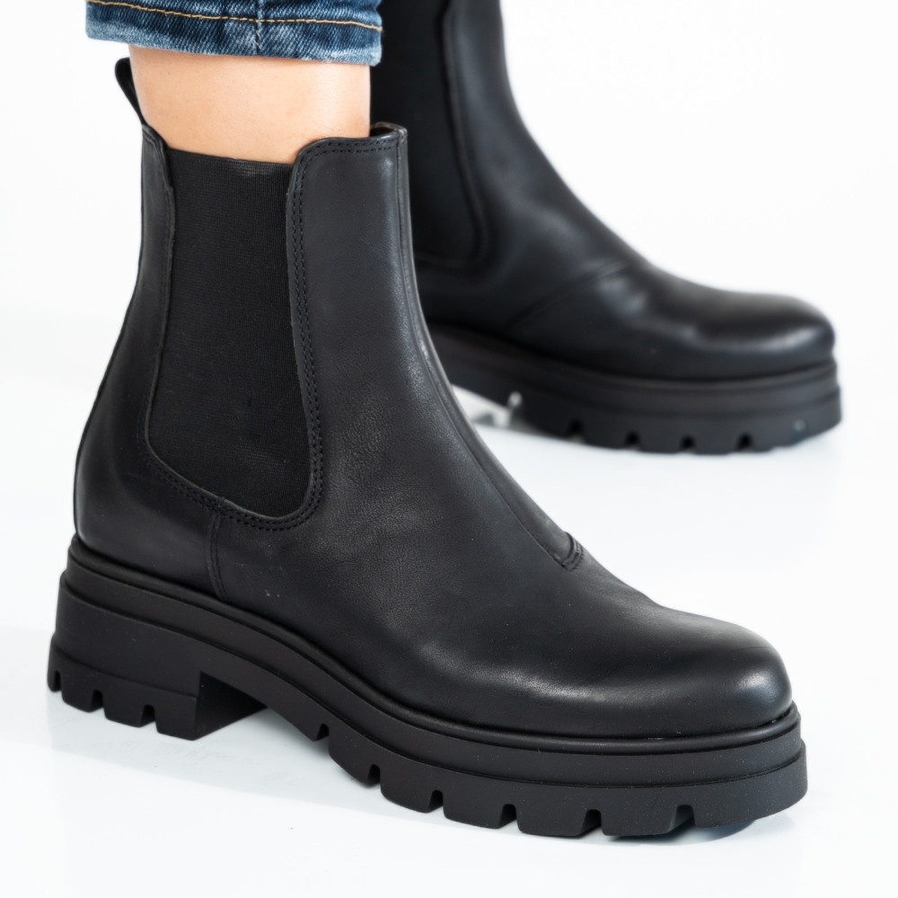 GHETE NEGRE PIELE NATURALA 8S77702