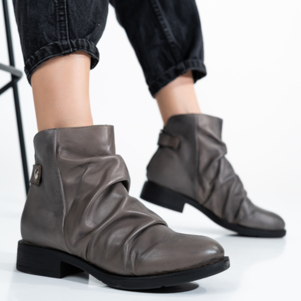 GHETE FEMEI PIELE NATURALA GRI 1S7733