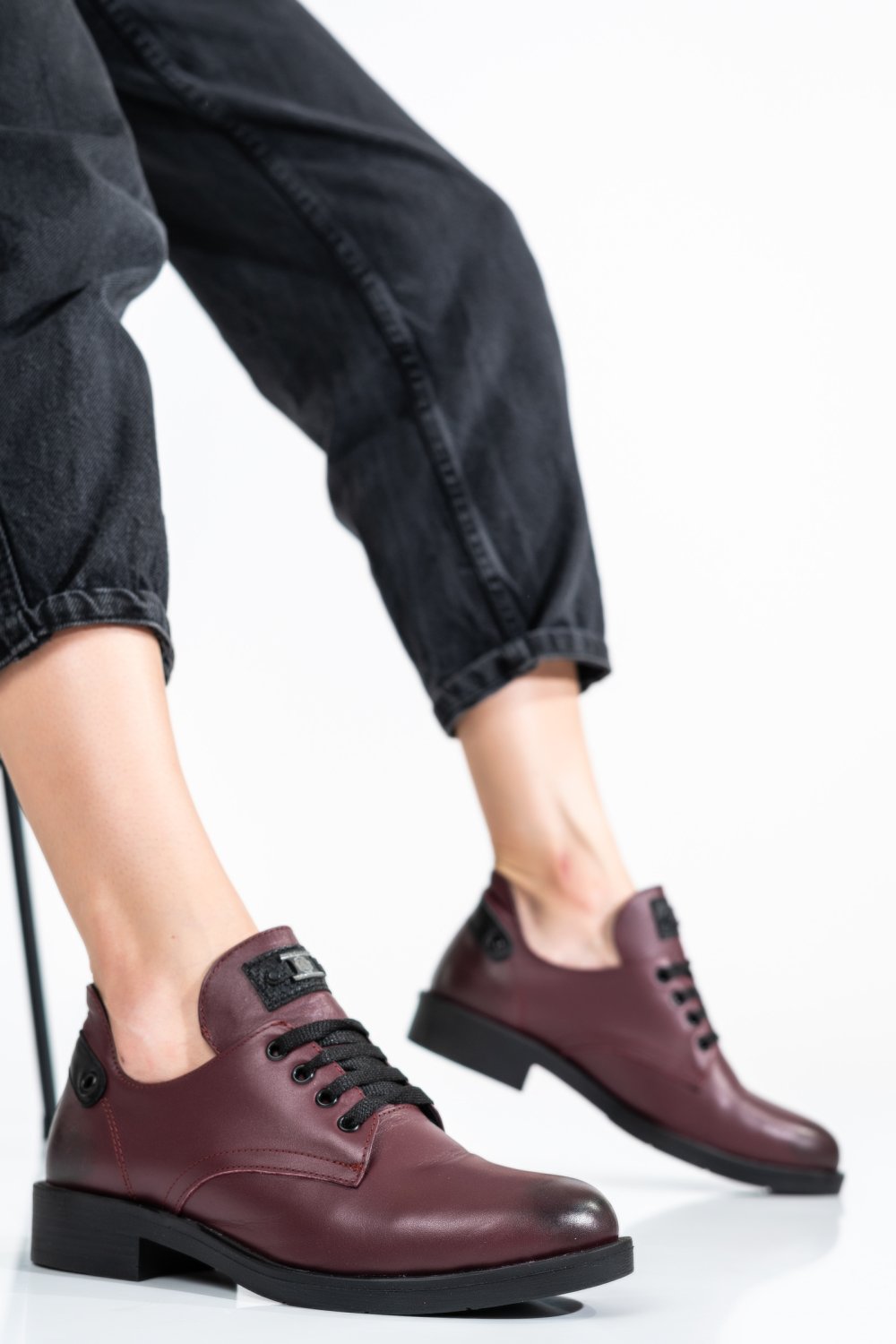 PANTOFI BORDO PIELE NATURALA APCK0217