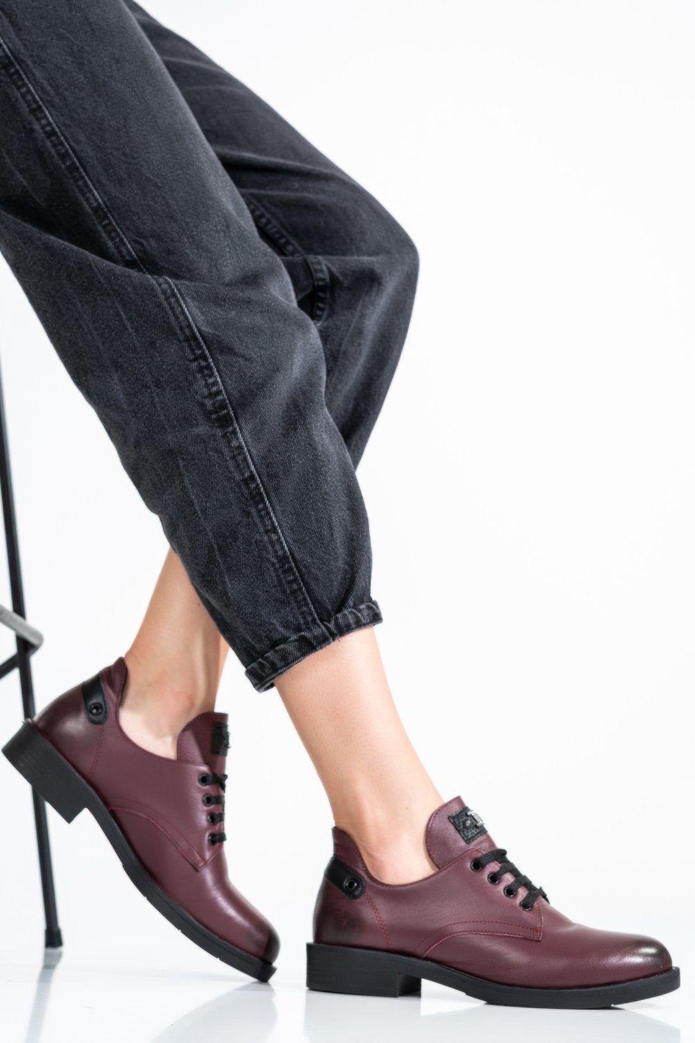 PANTOFI BORDO PIELE NATURALA APCK0217