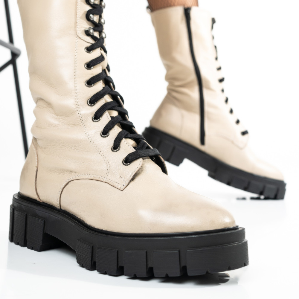 GHETE BEJ PIELE NATURALA 8S77628
