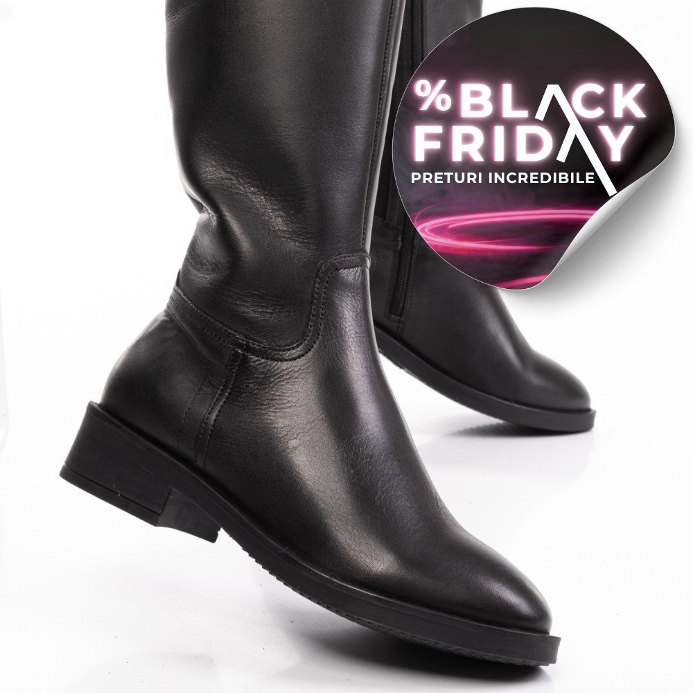 CIZME DAMA PIELE NATURALA NEGRE 7S77717