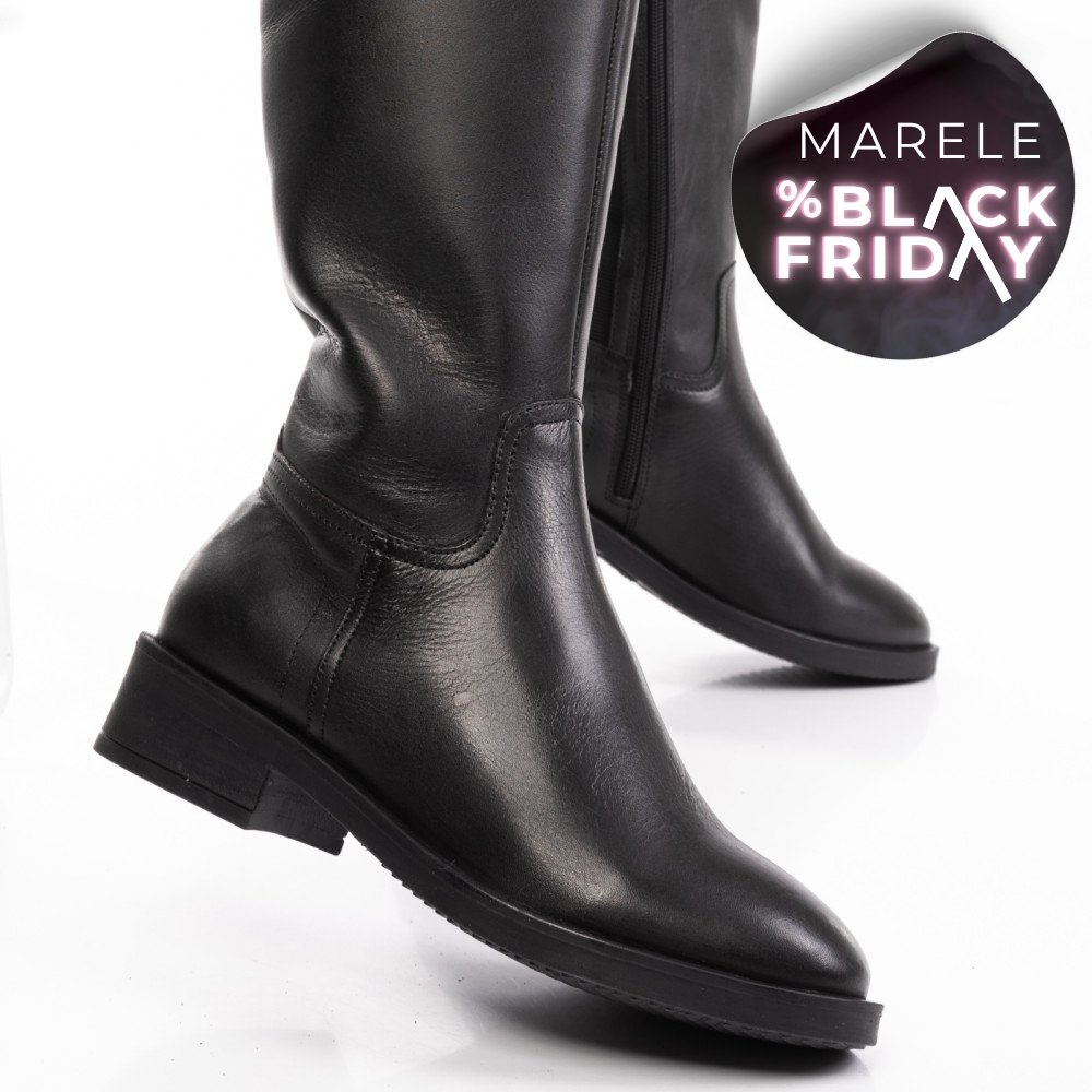 CIZME DAMA PIELE NATURALA NEGRE 7S77717