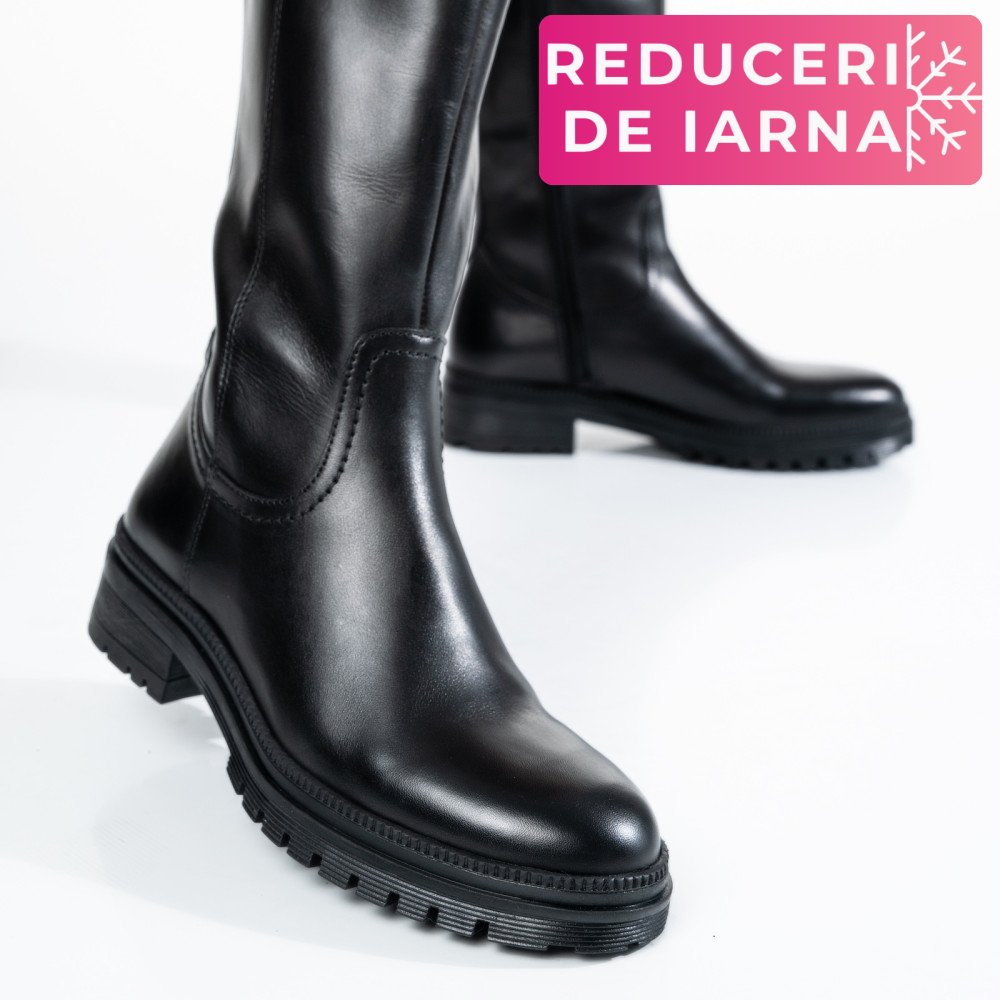 CIZME FEMEI PIELE NATURALA NEGRE WS77B54H12