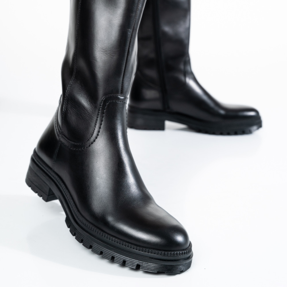 CIZME FEMEI PIELE NATURALA NEGRE WS77B54H12