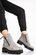 GHETE GRI PIELE NATURALA INTOARSA 0PC4B
