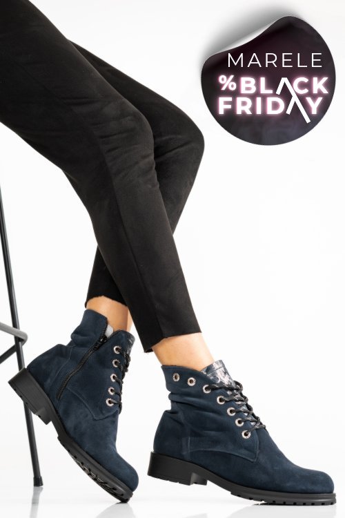 Ghete bleumarin piele naturala intoarsa 0pc10