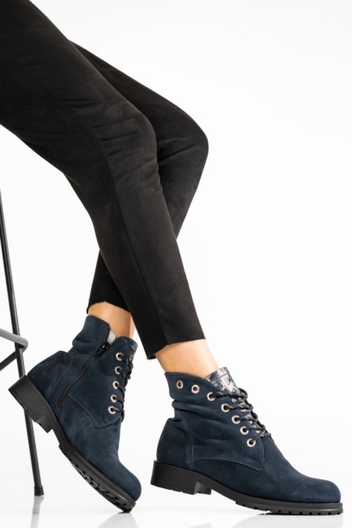 Ghete bleumarin piele naturala intoarsa 0pc10