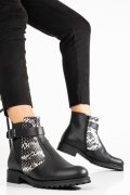 GHETE NEGRU ALB SNK PIELE NATURALA 02PC