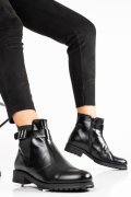 GHETE NEGRE PIELE NATURALA 02PC