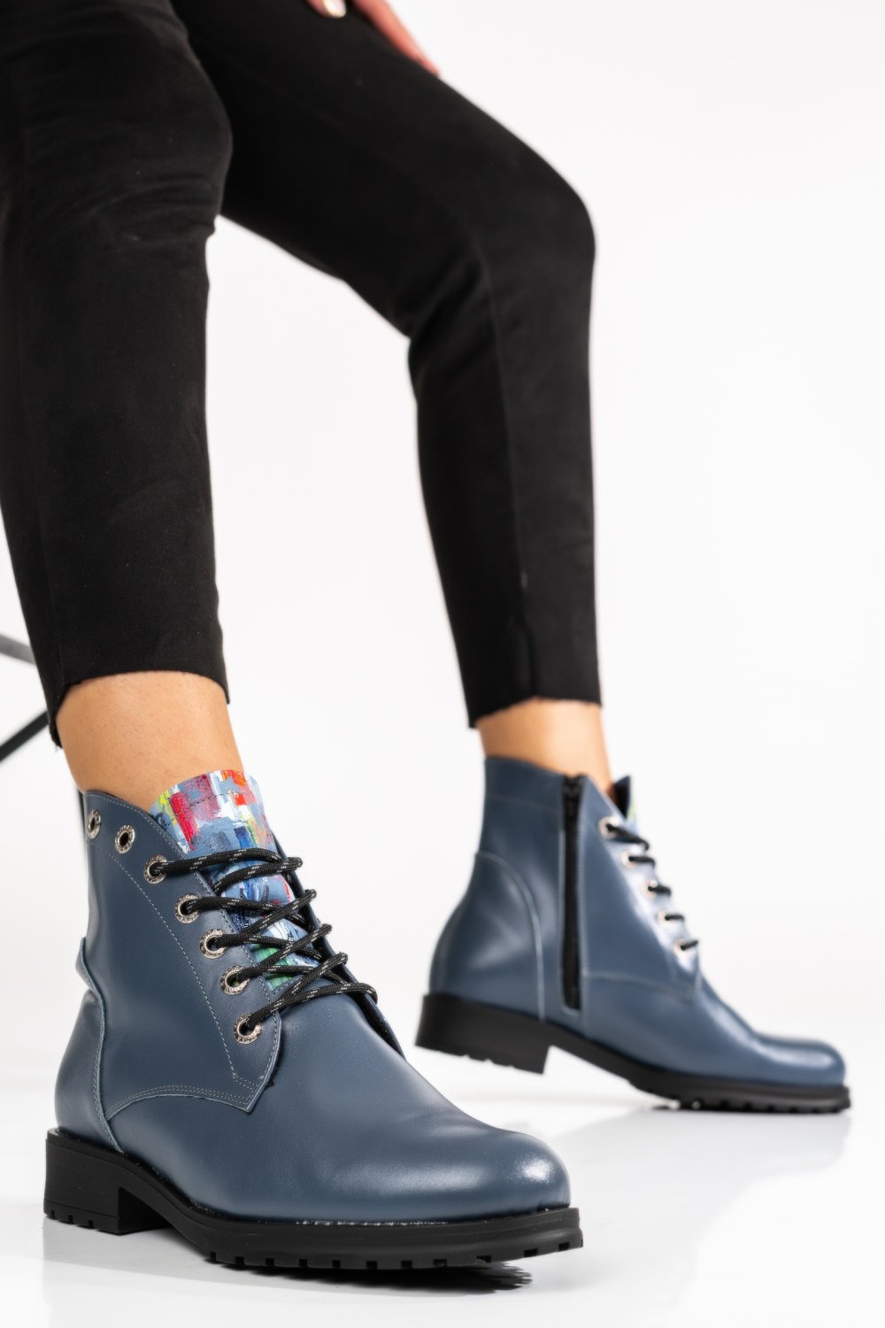 GHETE DAMA PIELE NATURALA BLEUMARIN 0PC10