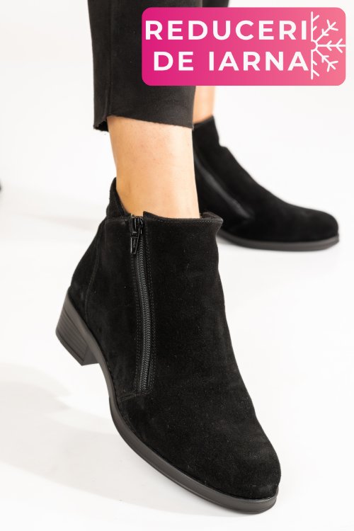 Ghete negre piele naturala intoarsa 0pc1-imb